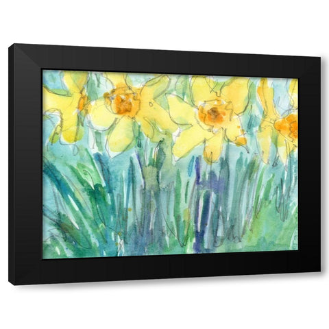 Daffodil Blooms I Black Modern Wood Framed Art Print by Dixon, Samuel