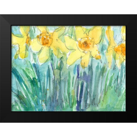 Daffodil Blooms I Black Modern Wood Framed Art Print by Dixon, Samuel