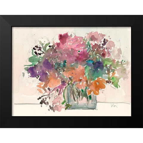 Mix Flowers II Black Modern Wood Framed Art Print by Dixon, Samuel