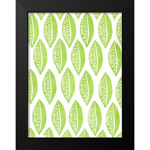 Lino Leaf I Black Modern Wood Framed Art Print by Moore, Regina