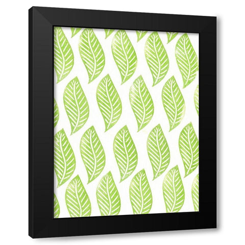 Lino Leaf II Black Modern Wood Framed Art Print by Moore, Regina