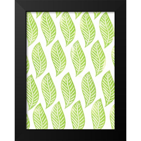Lino Leaf II Black Modern Wood Framed Art Print by Moore, Regina