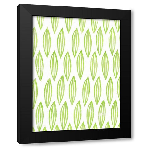 Lino Leaf III Black Modern Wood Framed Art Print by Moore, Regina