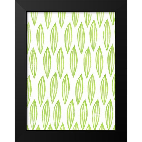 Lino Leaf III Black Modern Wood Framed Art Print by Moore, Regina