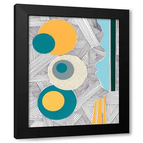 Lines and Shapes I Black Modern Wood Framed Art Print with Double Matting by Moore, Regina