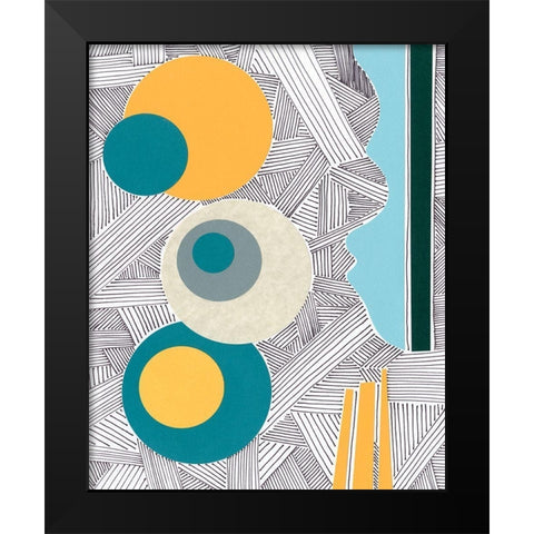 Lines and Shapes I Black Modern Wood Framed Art Print by Moore, Regina