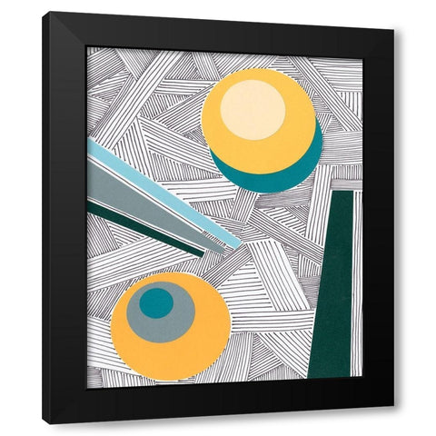 Lines and Shapes II Black Modern Wood Framed Art Print with Double Matting by Moore, Regina