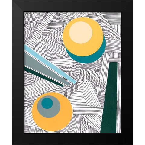 Lines and Shapes II Black Modern Wood Framed Art Print by Moore, Regina