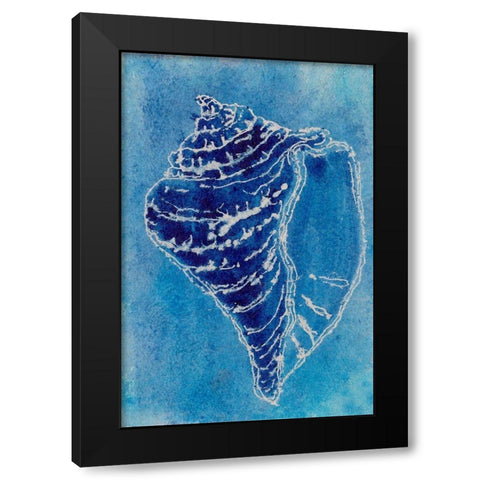 Cerulean Shells I Black Modern Wood Framed Art Print by Moore, Regina