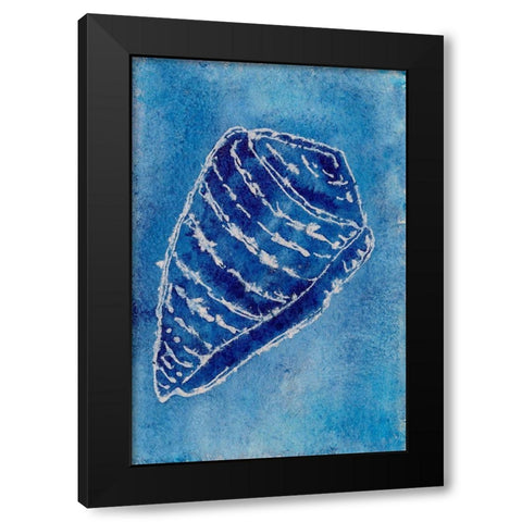 Cerulean Shells II Black Modern Wood Framed Art Print by Moore, Regina