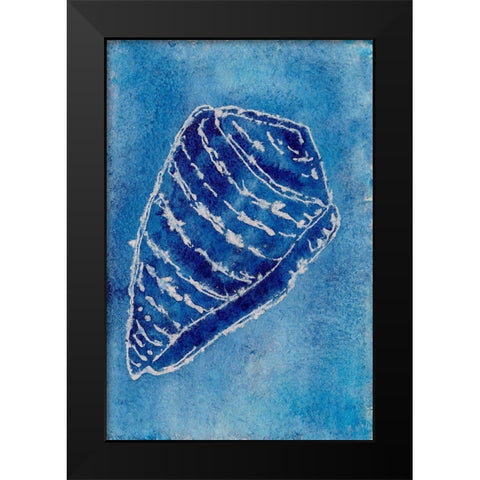 Cerulean Shells II Black Modern Wood Framed Art Print by Moore, Regina