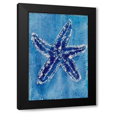 Cerulean Shells III Black Modern Wood Framed Art Print by Moore, Regina