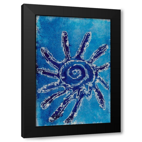 Cerulean Shells V Black Modern Wood Framed Art Print by Moore, Regina