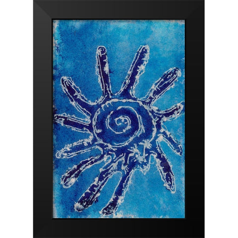 Cerulean Shells V Black Modern Wood Framed Art Print by Moore, Regina