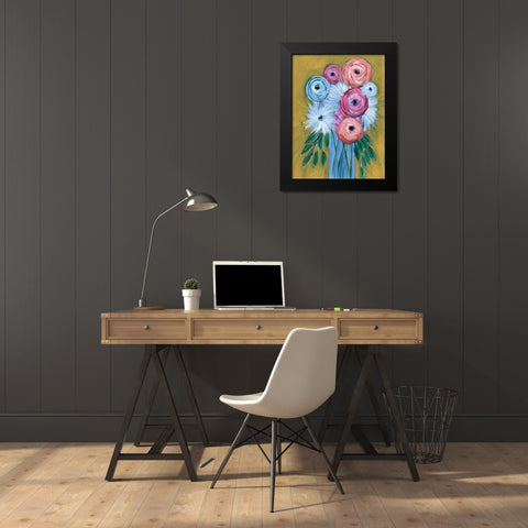 Fictitious Floral I Black Modern Wood Framed Art Print by Moore, Regina