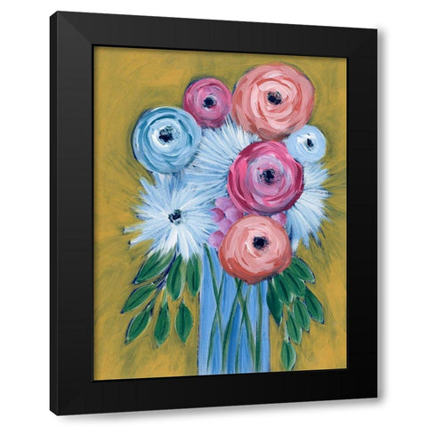 Fictitious Floral I Black Modern Wood Framed Art Print by Moore, Regina