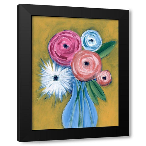 Fictitious Floral II Black Modern Wood Framed Art Print with Double Matting by Moore, Regina