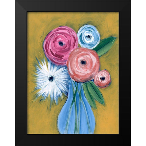 Fictitious Floral II Black Modern Wood Framed Art Print by Moore, Regina