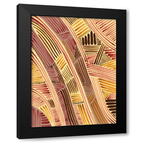 Bands of Pattern I Black Modern Wood Framed Art Print with Double Matting by Moore, Regina