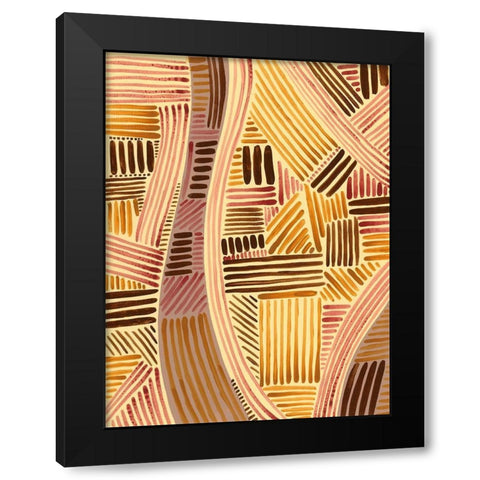Bands of Pattern II Black Modern Wood Framed Art Print by Moore, Regina