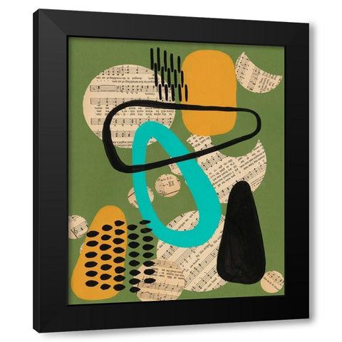 Contemporary Configuration III Black Modern Wood Framed Art Print with Double Matting by Moore, Regina