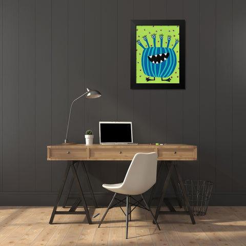 Happy Creatures II Black Modern Wood Framed Art Print by Moore, Regina