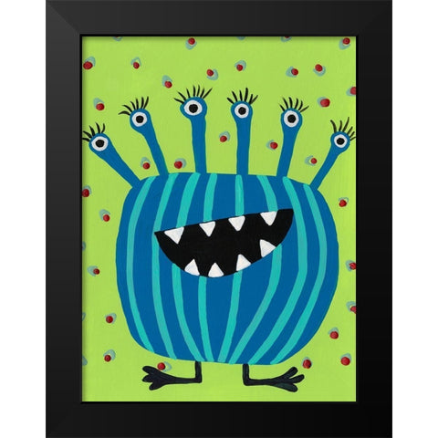 Happy Creatures II Black Modern Wood Framed Art Print by Moore, Regina