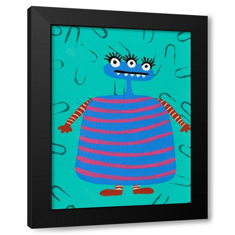 Happy Creatures III Black Modern Wood Framed Art Print by Moore, Regina