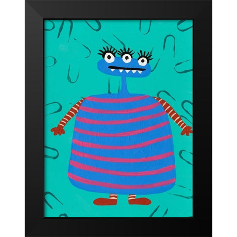 Happy Creatures III Black Modern Wood Framed Art Print by Moore, Regina