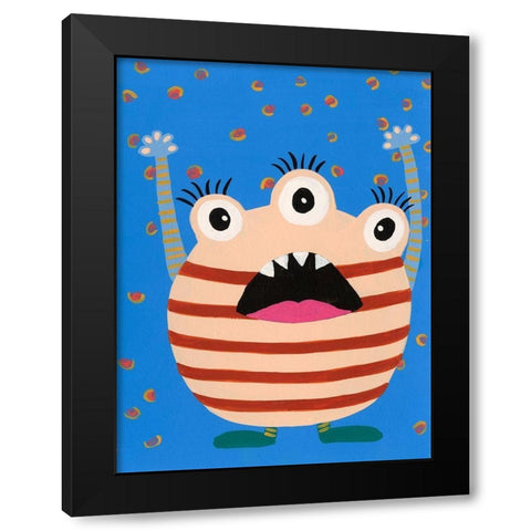 Happy Creatures IV Black Modern Wood Framed Art Print by Moore, Regina