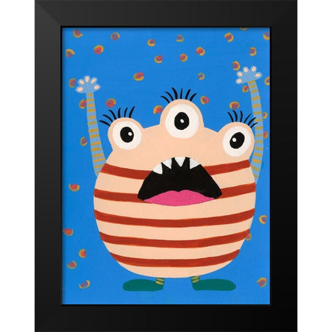Happy Creatures IV Black Modern Wood Framed Art Print by Moore, Regina