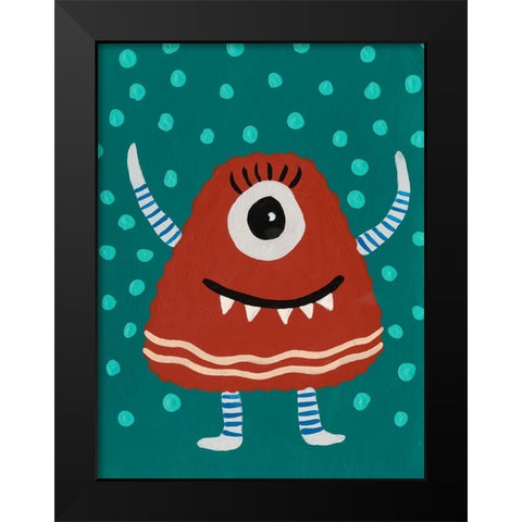 Happy Creatures VI Black Modern Wood Framed Art Print by Moore, Regina