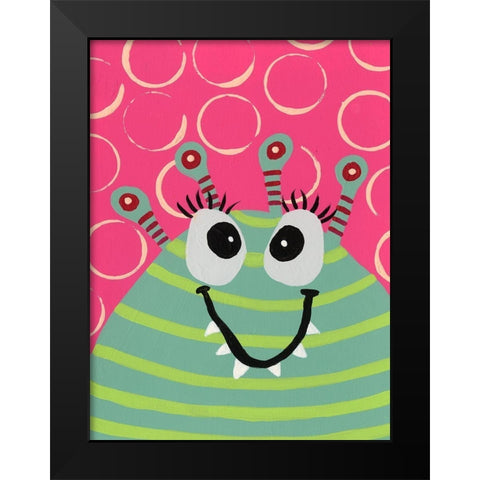 Happy Creatures VII Black Modern Wood Framed Art Print by Moore, Regina