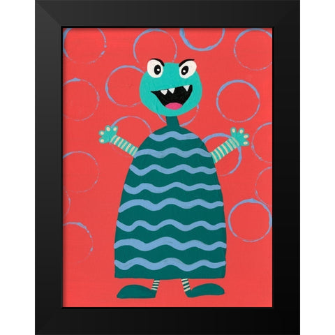 Happy Creatures VIII Black Modern Wood Framed Art Print by Moore, Regina