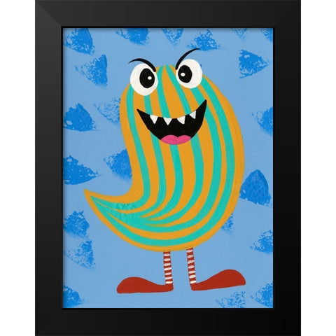 Happy Creatures IX Black Modern Wood Framed Art Print by Moore, Regina
