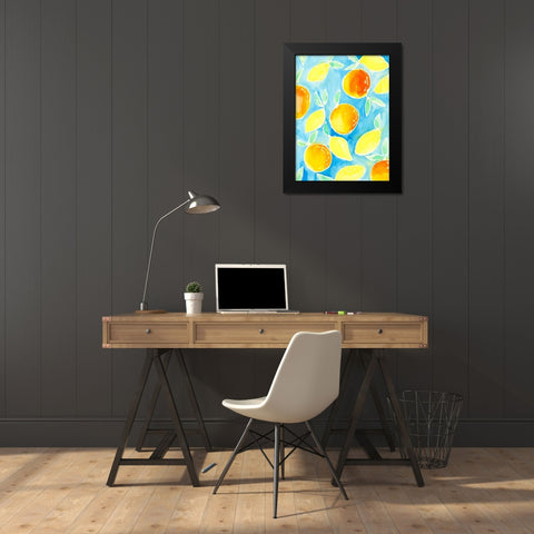 Summer Citrus II Black Modern Wood Framed Art Print by Moore, Regina