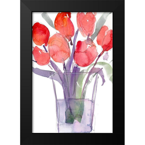 My Red Tulips I Black Modern Wood Framed Art Print by Dixon, Samuel