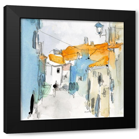 Along the Spanish Sidewalk I Black Modern Wood Framed Art Print with Double Matting by Dixon, Samuel
