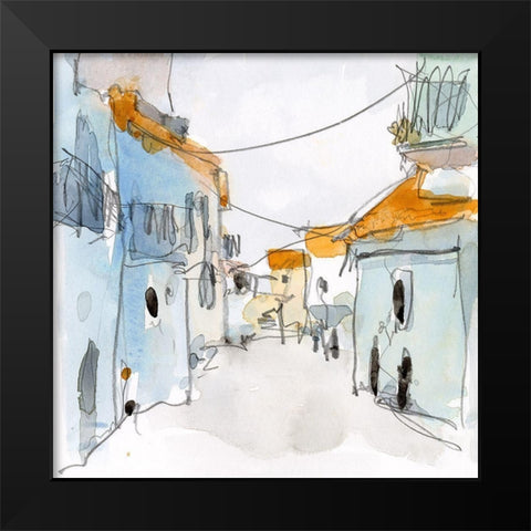 Along the Spanish Sidewalk II Black Modern Wood Framed Art Print by Dixon, Samuel