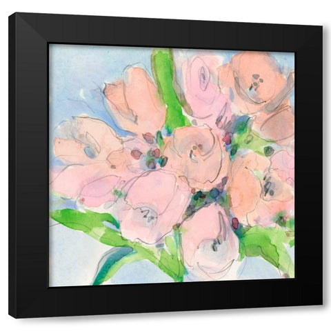 Tulip Bouquet I Black Modern Wood Framed Art Print by Dixon, Samuel