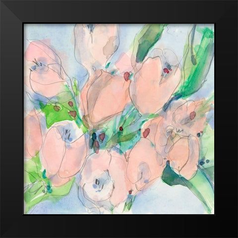 Tulip Bouquet II Black Modern Wood Framed Art Print by Dixon, Samuel