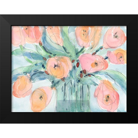 Tulip Bouquet III Black Modern Wood Framed Art Print by Dixon, Samuel