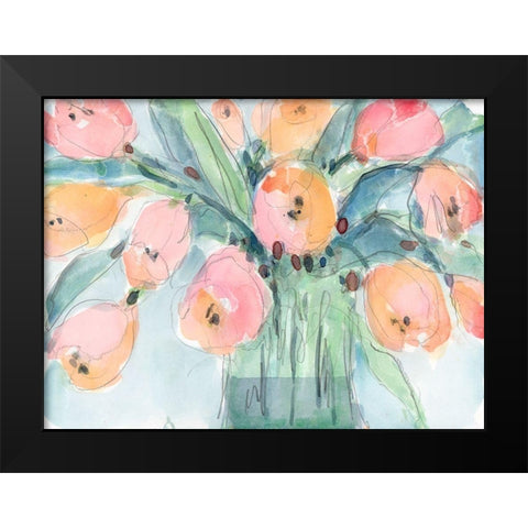 Tulip Bouquet IV Black Modern Wood Framed Art Print by Dixon, Samuel