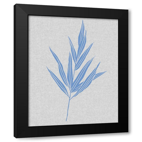 Blue Stem II Black Modern Wood Framed Art Print with Double Matting by Wang, Melissa