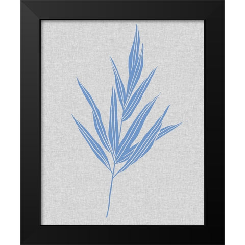 Blue Stem II Black Modern Wood Framed Art Print by Wang, Melissa