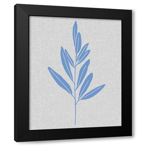 Blue Stem III Black Modern Wood Framed Art Print with Double Matting by Wang, Melissa