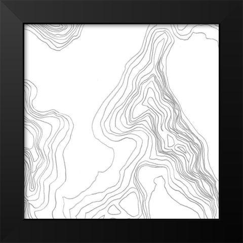 Topography Contour IV Black Modern Wood Framed Art Print by Vess, June Erica