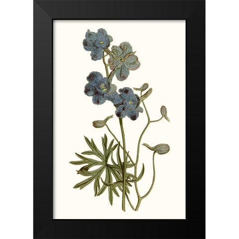 Soft Blue Botanicals V Black Modern Wood Framed Art Print by Curtis