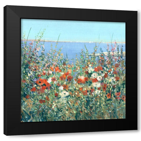 Seaside Garden I Black Modern Wood Framed Art Print by OToole, Tim