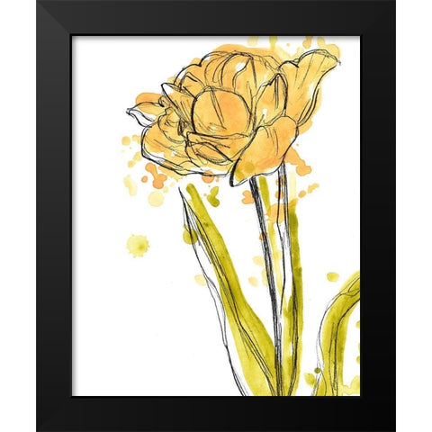 Spring Contours I Black Modern Wood Framed Art Print by Vess, June Erica